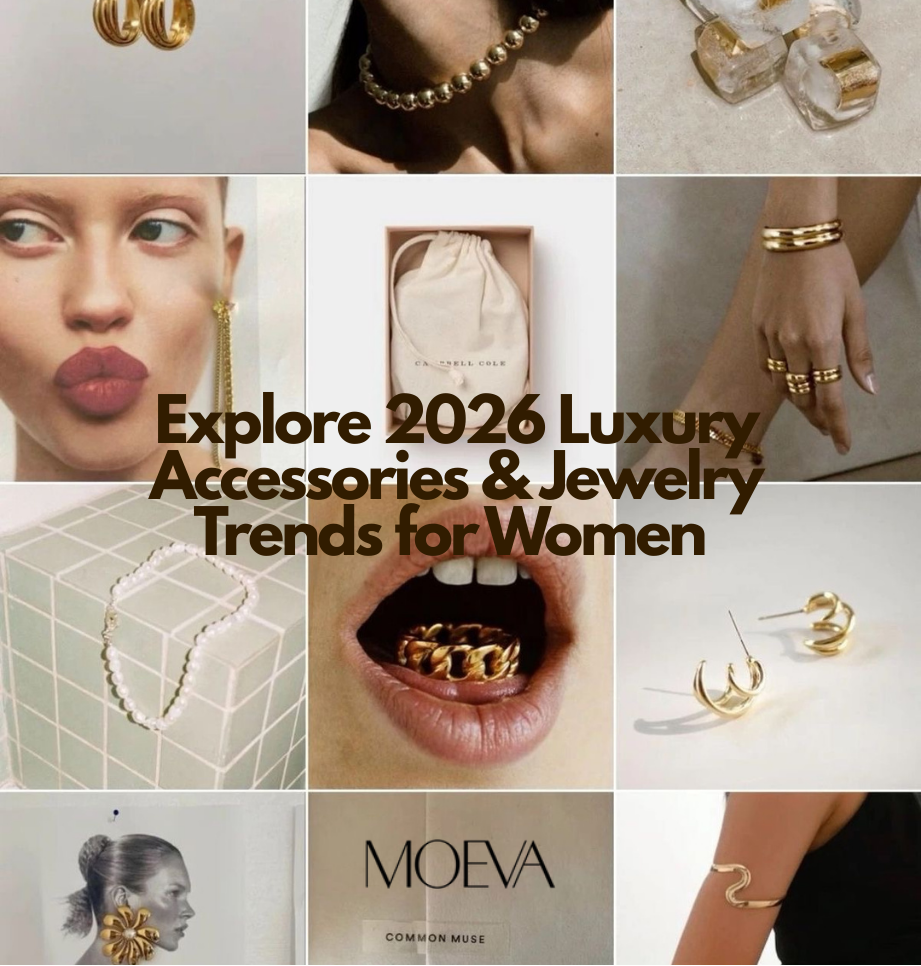 2026 luxury women's accessories and jewelry trends featuring pearl necklaces and statement pieces