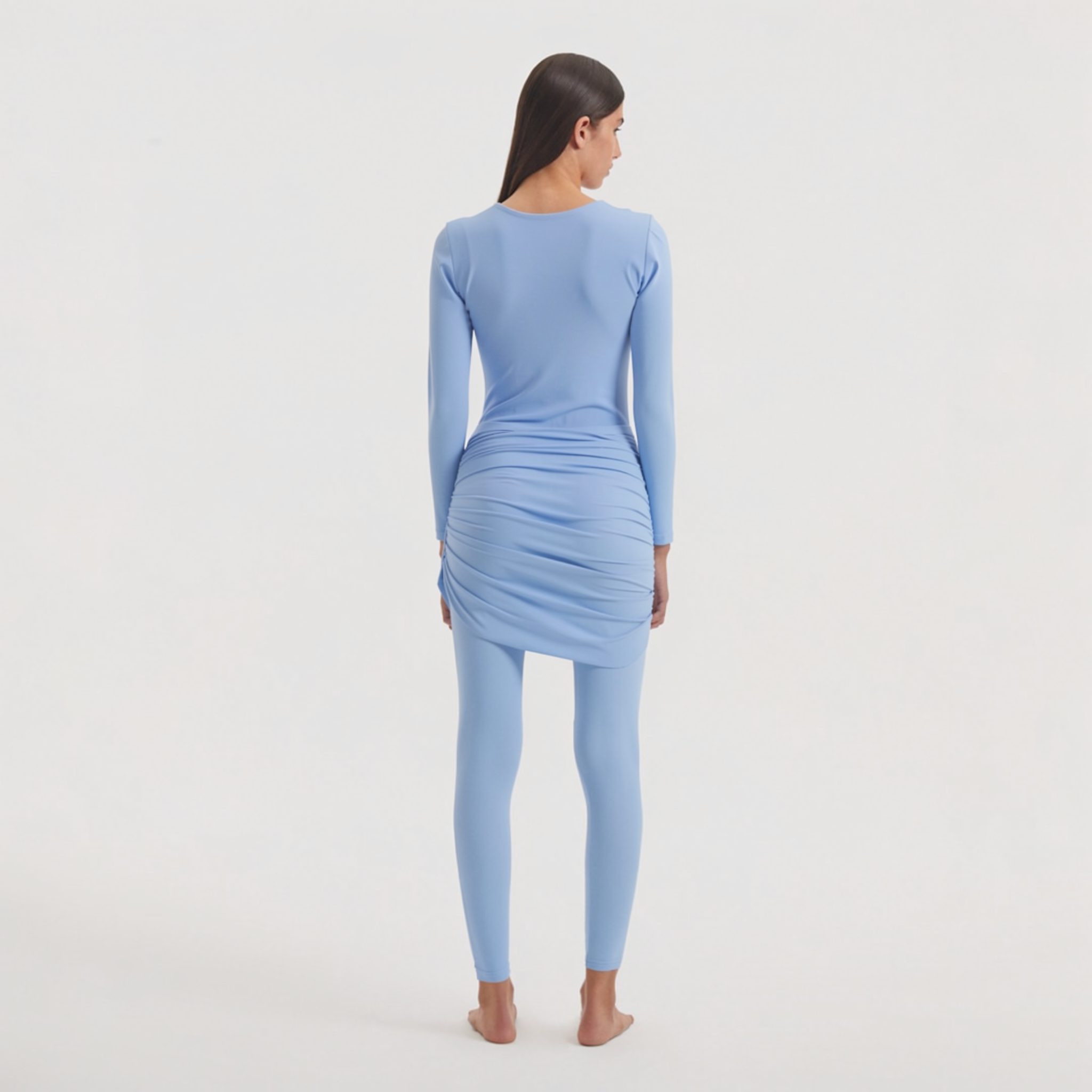 Ishtar Blue Long Sleeve Accessorised Modest Swim Set | Moeva | Swimsuit | Each week unveils new pieces—luxury swimwear, fluid resort silhouettes, and elevated summer-to-evening essentials designed to carry you from coastal escapes to city nights.
