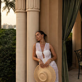 Julia Mateian - Aveline Sleeveless Lace Maxi Kaftan | Moeva | Beachwear Dresses | Each week unveils new pieces—luxury swimwear, fluid resort silhouettes, and elevated summer-to-evening essentials designed to carry you from coastal escapes to city nights.
