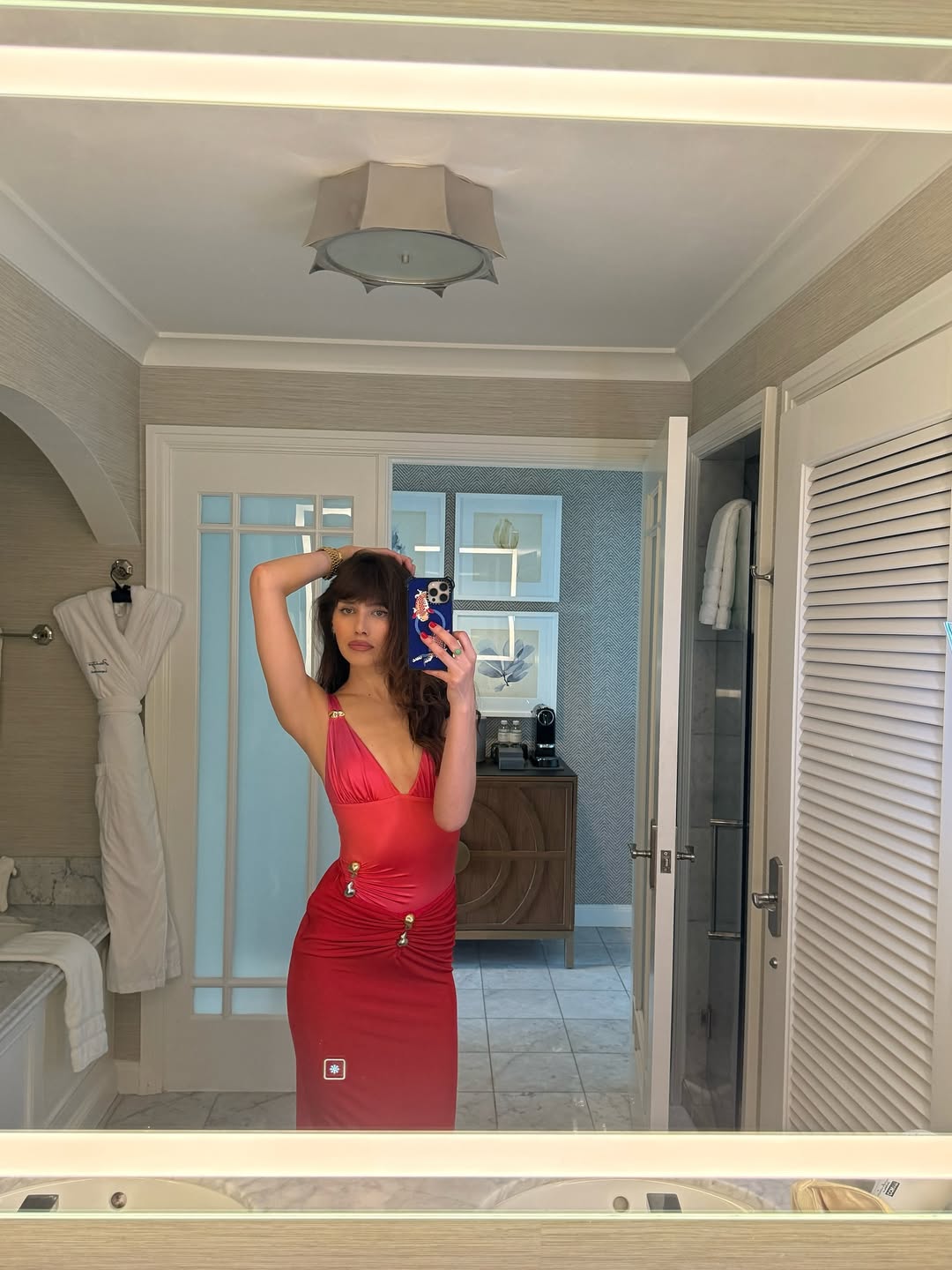 Natalie Lim Suarez - Marina Swimsuit And Esmeralda Red Maxi Skirt with Front Ruched Detail | Moeva | One-Piece | Each week unveils new pieces—luxury swimwear, fluid resort silhouettes, and elevated summer-to-evening essentials designed to carry you from coastal escapes to city nights.