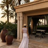 Julia Mateian - Aveline Sleeveless Lace Maxi Kaftan | Moeva | Beachwear Dresses | Each week unveils new pieces—luxury swimwear, fluid resort silhouettes, and elevated summer-to-evening essentials designed to carry you from coastal escapes to city nights.