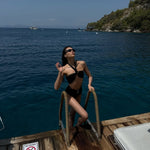 Natalie Lim Suarez - Meredith Black Halter High Waist Satin Bikini Set | Moeva | Bikini Set | Each week unveils new pieces—luxury swimwear, fluid resort silhouettes, and elevated summer-to-evening essentials designed to carry you from coastal escapes to city nights.
