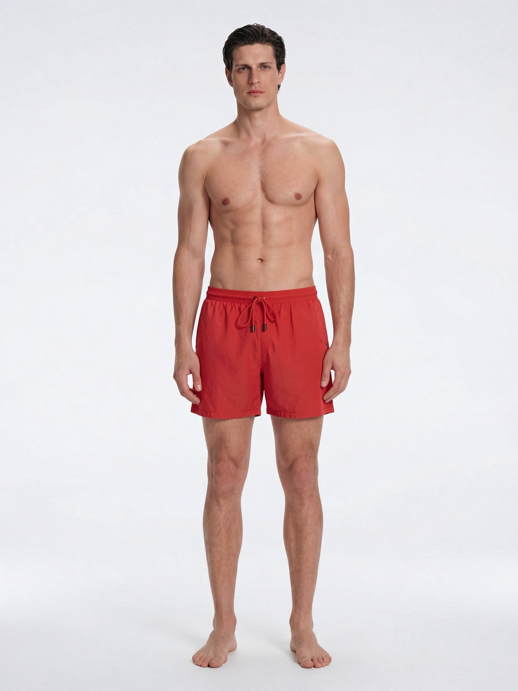 Louis Red Quick-Dry Swim Shorts | Moeva | Shorts | Each week unveils new pieces—luxury swimwear, fluid resort silhouettes, and elevated summer-to-evening essentials designed to carry you from coastal escapes to city nights.