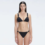 Zella Black Triangle Mid Coverage Solid Bikini Sets | Moeva | Bikini Set | Each week unveils new pieces—luxury swimwear, fluid resort silhouettes, and elevated summer-to-evening essentials designed to carry you from coastal escapes to city nights.