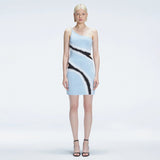 Agatha Blue Knit One Shoulder Mini Dress | Moeva | Dress | Each week unveils new pieces—luxury swimwear, fluid resort silhouettes, and elevated summer-to-evening essentials designed to carry you from coastal escapes to city nights.