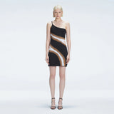 Agatha Black Knit One Shoulder Mini Dress | Moeva | Dress | Each week unveils new pieces—luxury swimwear, fluid resort silhouettes, and elevated summer-to-evening essentials designed to carry you from coastal escapes to city nights.