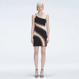 Agatha Black Knit One Shoulder Mini Dress | Moeva | Dress | Each week unveils new pieces—luxury swimwear, fluid resort silhouettes, and elevated summer-to-evening essentials designed to carry you from coastal escapes to city nights.