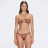 Astrid Mid Coverage Satin Brown Bikini Bottom | Moeva | Bikini Bottom | Each week unveils new pieces—luxury swimwear, fluid resort silhouettes, and elevated summer-to-evening essentials designed to carry you from coastal escapes to city nights.