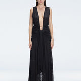 Sinem Kobal - Aveline Black Sleeveless Lace Maxi Kaftan | Moeva | Beachwear Dresses | Each week unveils new pieces—luxury swimwear, fluid resort silhouettes, and elevated summer-to-evening essentials designed to carry you from coastal escapes to city nights.