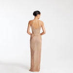 Azalea Bronze Knitted Maxi Dress with Side Mesh Panels | Moeva | Dress | Each week unveils new pieces—luxury swimwear, fluid resort silhouettes, and elevated summer-to-evening essentials designed to carry you from coastal escapes to city nights.