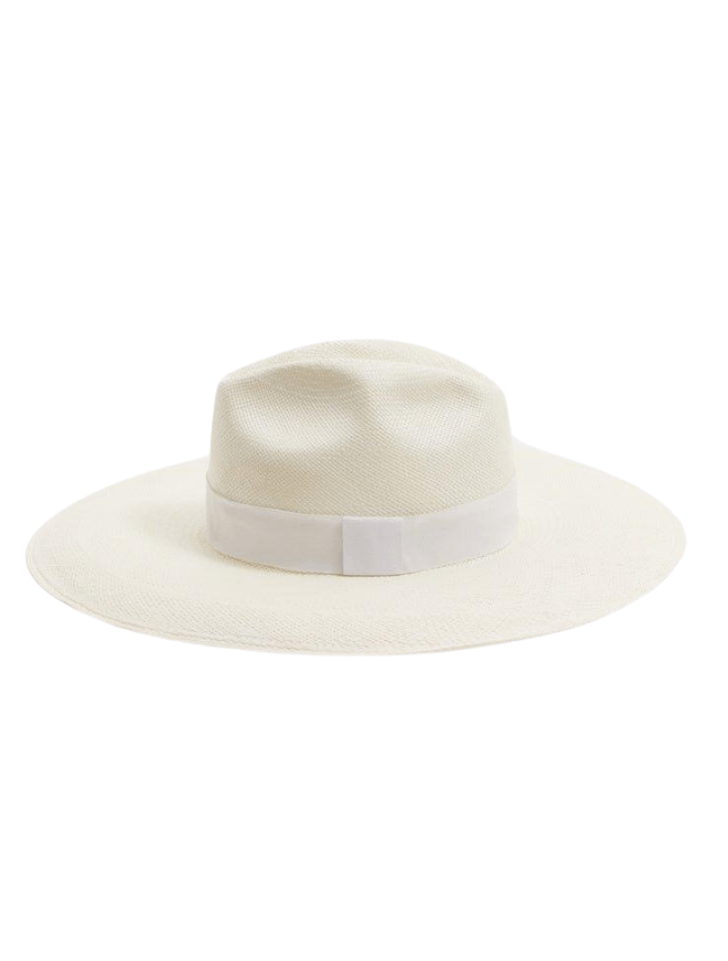Brett White Hat With White Trim | Moeva | Hats | Each week unveils new pieces—luxury swimwear, fluid resort silhouettes, and elevated summer-to-evening essentials designed to carry you from coastal escapes to city nights.