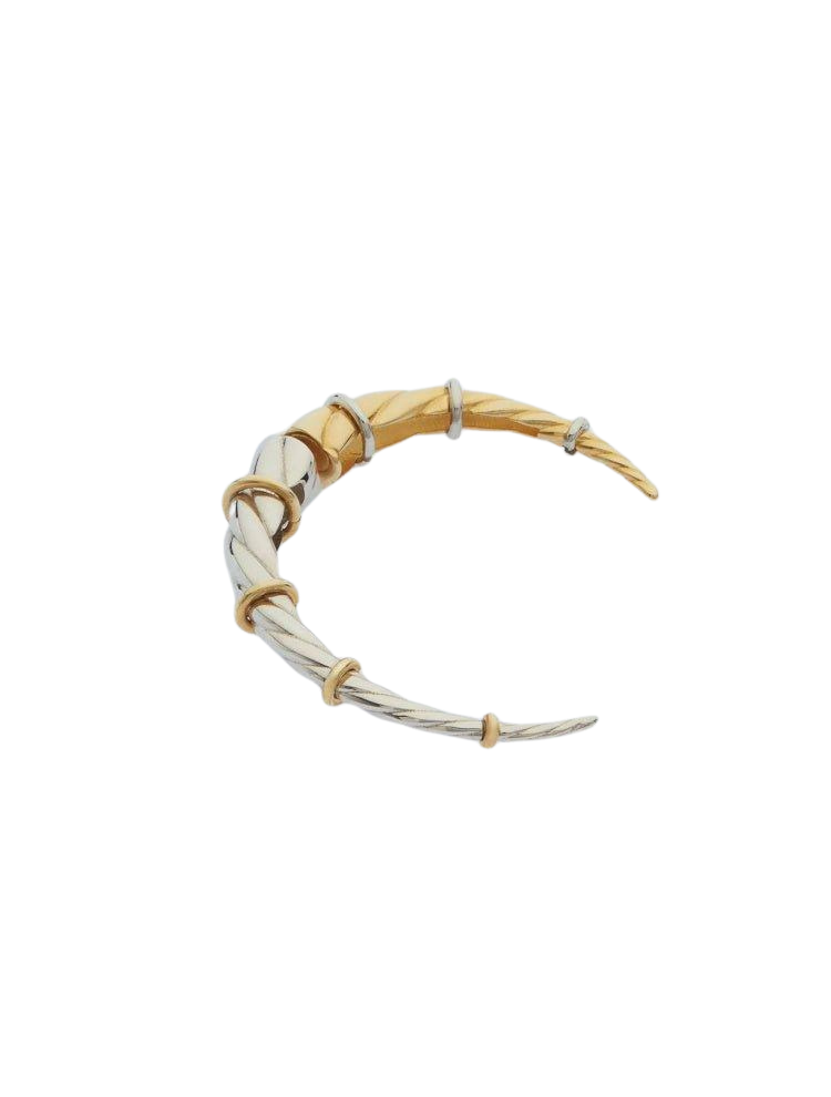 Gaelle Sculptural Two-Tone Crescent Ear Cuff | Moeva | Earring | Each week unveils new pieces—luxury swimwear, fluid resort silhouettes, and elevated summer-to-evening essentials designed to carry you from coastal escapes to city nights.