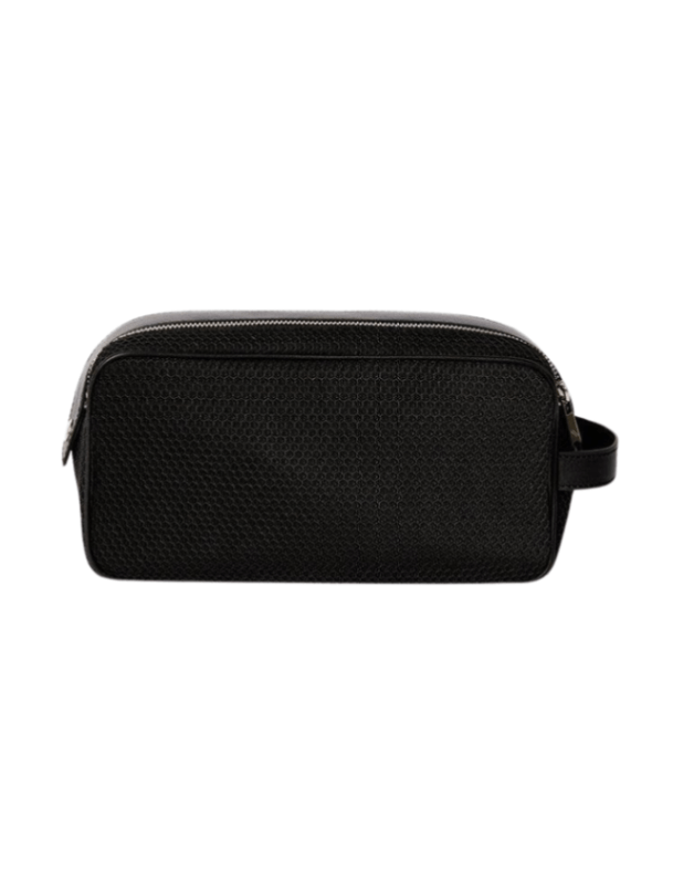 Joe Natural Cotton & Leather Black Travel Pouch | Moeva | Men Bags | Each week unveils new pieces—luxury swimwear, fluid resort silhouettes, and elevated summer-to-evening essentials designed to carry you from coastal escapes to city nights.