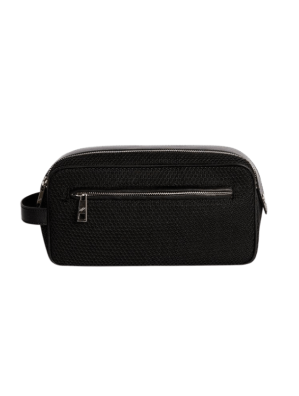 Joe Natural Cotton & Leather Black Travel Pouch | Moeva | Men Bags | Each week unveils new pieces—luxury swimwear, fluid resort silhouettes, and elevated summer-to-evening essentials designed to carry you from coastal escapes to city nights.