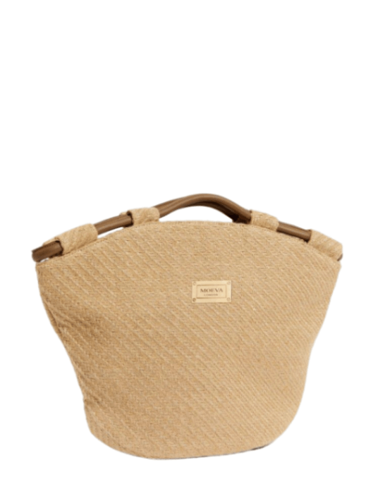 Pilar Nude Large Natural Straw Tote Bag with Rolled Handles | Moeva | Bag | Each week unveils new pieces—luxury swimwear, fluid resort silhouettes, and elevated summer-to-evening essentials designed to carry you from coastal escapes to city nights.