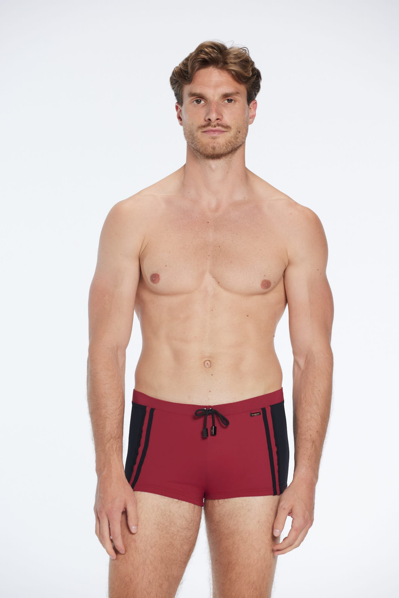Antonio Bordeaux / Black Swim Trunks with Drawcord | Moeva | Trunks | Each week unveils new pieces—luxury swimwear, fluid resort silhouettes, and elevated summer-to-evening essentials designed to carry you from coastal escapes to city nights.