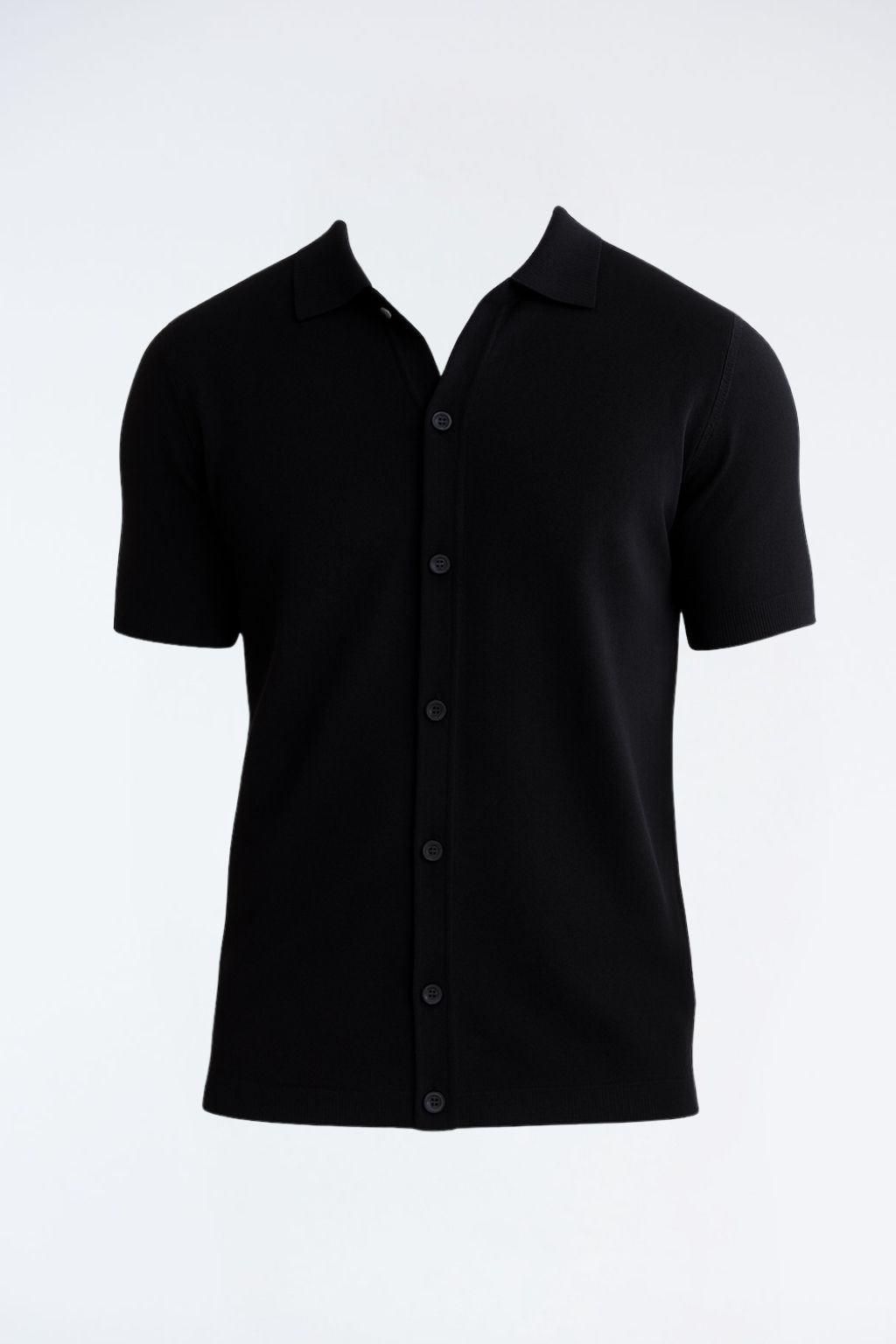 Lars Black Polo Shirt with Button Fastening | Moeva | Men Classic Collar Shirts | Each week unveils new pieces—luxury swimwear, fluid resort silhouettes, and elevated summer-to-evening essentials designed to carry you from coastal escapes to city nights.