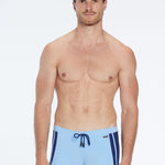 Antonio Baby Blue / Blue Swim Trunks with Drawcord | Moeva | Trunks | Each week unveils new pieces—luxury swimwear, fluid resort silhouettes, and elevated summer-to-evening essentials designed to carry you from coastal escapes to city nights.