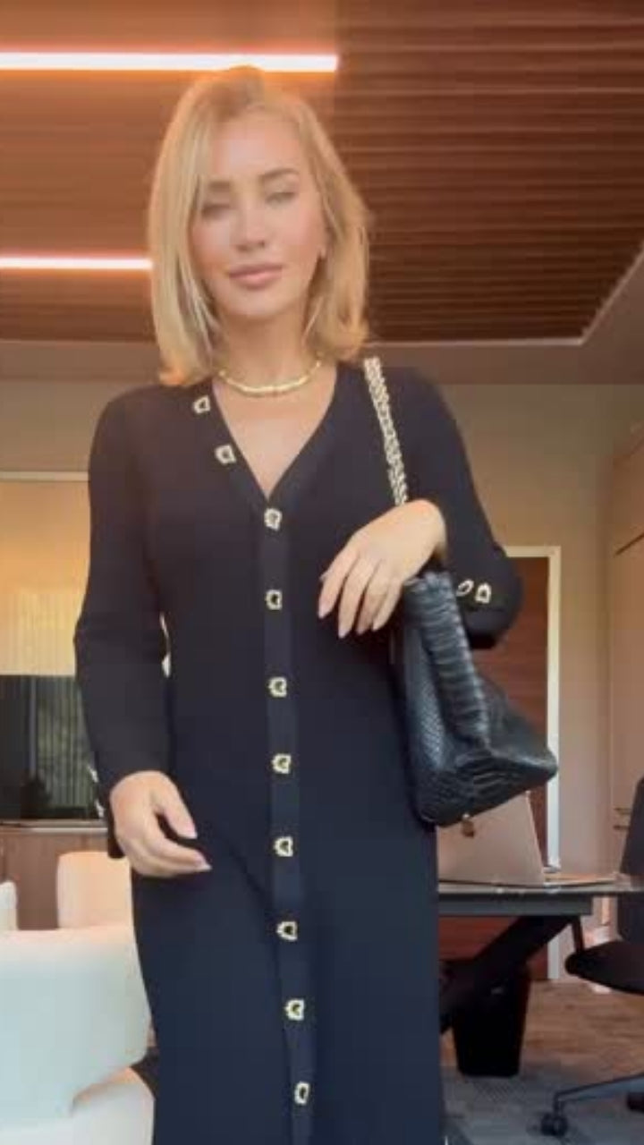 Aslı Şen - Brezia Black Knitted Maxi Dress With Long Sleeve | Moeva | RTW Dresses | Each week unveils new pieces—luxury swimwear, fluid resort silhouettes, and elevated summer-to-evening essentials designed to carry you from coastal escapes to city nights.