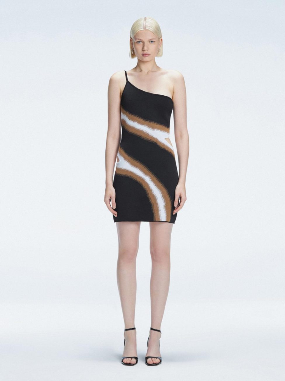 Nazlı Sabancı - Agatha Black Knit One Shoulder Mini Dress | Moeva | Dress | Each week unveils new pieces—luxury swimwear, fluid resort silhouettes, and elevated summer-to-evening essentials designed to carry you from coastal escapes to city nights.
