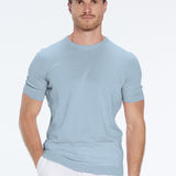 Baron Baby Blue Round-Neck Cotton T-Shirt | Moeva | | Each week unveils new pieces—luxury swimwear, fluid resort silhouettes, and elevated summer-to-evening essentials designed to carry you from coastal escapes to city nights.