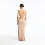 Calla Bronze Knitted U-Wire Maxi Dress with Cut-Outs | Moeva | Dress | Each week unveils new pieces—luxury swimwear, fluid resort silhouettes, and elevated summer-to-evening essentials designed to carry you from coastal escapes to city nights.