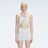 Carolina White Cut-Out Halter Swimdress | Moeva | Swimsuit | Each week unveils new pieces—luxury swimwear, fluid resort silhouettes, and elevated summer-to-evening essentials designed to carry you from coastal escapes to city nights.
