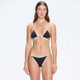 Cobie Black Mid Coverage Gold Detail Bikini Bottom | Moeva | Bikini Bottom | Each week unveils new pieces—luxury swimwear, fluid resort silhouettes, and elevated summer-to-evening essentials designed to carry you from coastal escapes to city nights.
