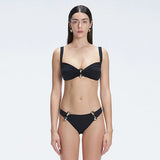 Emilia Black Balconette Mid Coverage Solid Bikini Sets | Moeva | Bikini Set | Each week unveils new pieces—luxury swimwear, fluid resort silhouettes, and elevated summer-to-evening essentials designed to carry you from coastal escapes to city nights.