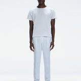 George White Cotton T-Shirt with Button Detail | Moeva | Men Round Neck Shirts | Each week unveils new pieces—luxury swimwear, fluid resort silhouettes, and elevated summer-to-evening essentials designed to carry you from coastal escapes to city nights.