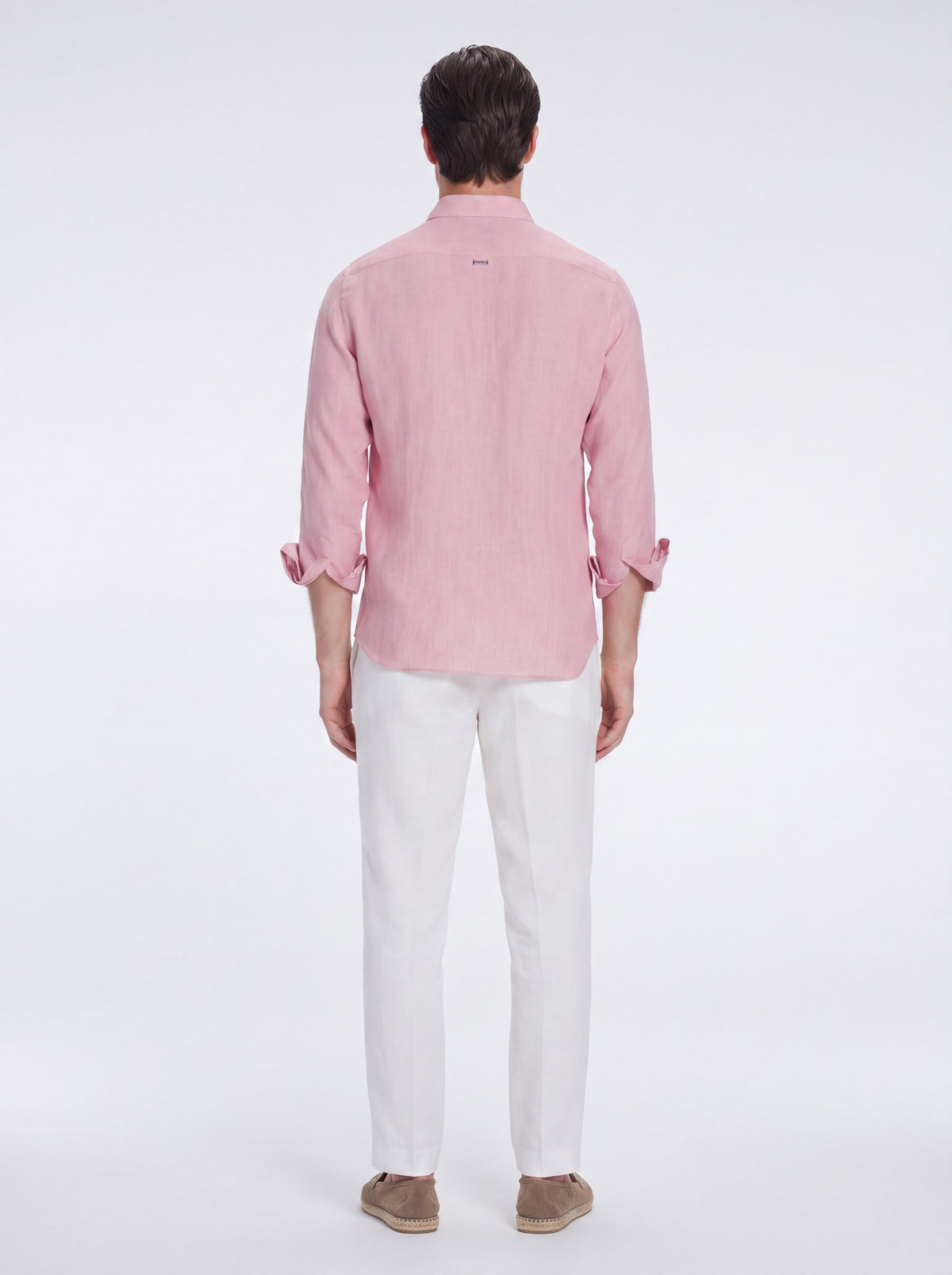 Harry Pink Linen Shirt with Spread Collar