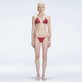 Hermione Red Triangle Side Tie 3D Bikini Set | Moeva | Bikini Set | Each week unveils new pieces—luxury swimwear, fluid resort silhouettes, and elevated summer-to-evening essentials designed to carry you from coastal escapes to city nights.