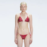 Hermione Red Triangle Side Tie 3D Bikini Set | Moeva | Bikini Set | Each week unveils new pieces—luxury swimwear, fluid resort silhouettes, and elevated summer-to-evening essentials designed to carry you from coastal escapes to city nights.