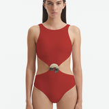 Honora Red High Neck Swimsuit | Moeva | Swimsuit | Each week unveils new pieces—luxury swimwear, fluid resort silhouettes, and elevated summer-to-evening essentials designed to carry you from coastal escapes to city nights.