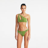 Calix Green One Shoulder Mid Coverage Bikini Set | Moeva | Bikini Set | Each week unveils new pieces—luxury swimwear, fluid resort silhouettes, and elevated summer-to-evening essentials designed to carry you from coastal escapes to city nights.