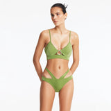 Cassia Green Mid Coverage Bikini Bottom | Moeva | Bikini Bottom | Each week unveils new pieces—luxury swimwear, fluid resort silhouettes, and elevated summer-to-evening essentials designed to carry you from coastal escapes to city nights.