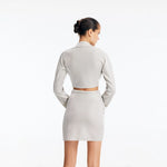 Greta Silver Long Sleeve Tie Front Shirt | Moeva | Shirt | Each week unveils new pieces—luxury swimwear, fluid resort silhouettes, and elevated summer-to-evening essentials designed to carry you from coastal escapes to city nights.