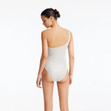 Rowan Silver One-Shoulder Swimsuit with Hoop Detail | Moeva | Swimsuit | Each week unveils new pieces—luxury swimwear, fluid resort silhouettes, and elevated summer-to-evening essentials designed to carry you from coastal escapes to city nights.