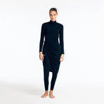 Sahar Black Sculpted Drape Full-Coverage Swim Set | Moeva | Swimsuit | Each week unveils new pieces—luxury swimwear, fluid resort silhouettes, and elevated summer-to-evening essentials designed to carry you from coastal escapes to city nights.
