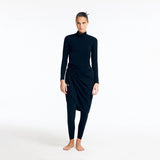 Sahar Black Sculpted Drape Full-Coverage Swim Set | Moeva | Swimsuit | Each week unveils new pieces—luxury swimwear, fluid resort silhouettes, and elevated summer-to-evening essentials designed to carry you from coastal escapes to city nights.