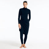 Sahar Black Sculpted Drape Full-Coverage Swim Set | Moeva | Swimsuit | Each week unveils new pieces—luxury swimwear, fluid resort silhouettes, and elevated summer-to-evening essentials designed to carry you from coastal escapes to city nights.