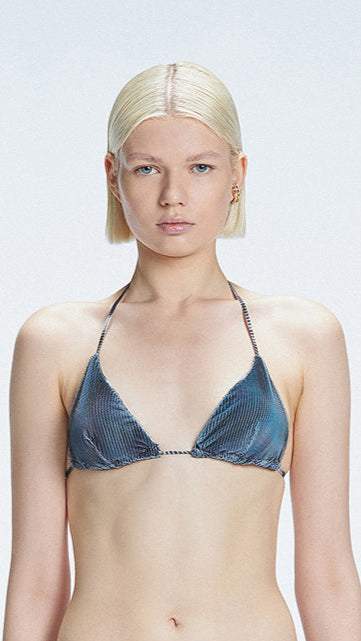 Hermione Black Triangle 3D Bikini Top | Moeva | Bikini Top | Each week unveils new pieces—luxury swimwear, fluid resort silhouettes, and elevated summer-to-evening essentials designed to carry you from coastal escapes to city nights.