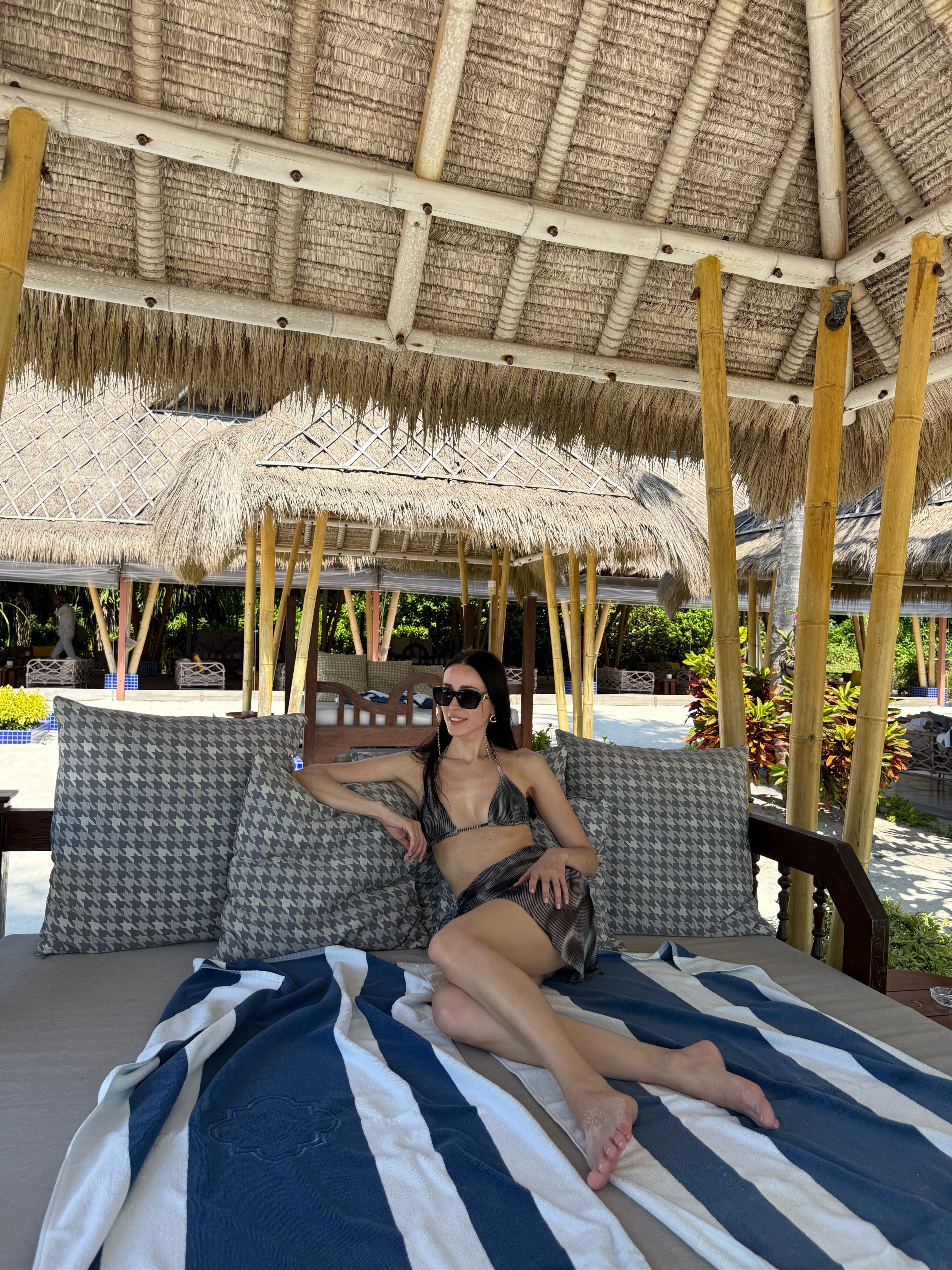 Elvira Jain - Hermione Black Triangle Side Tie 3D Bikini Set - Evita Black Optical Tie Side Sarong | Moeva | | Each week unveils new pieces—luxury swimwear, fluid resort silhouettes, and elevated summer-to-evening essentials designed to carry you from coastal escapes to city nights.