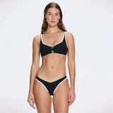 Irene Black-White Mid Coverage Bikini Bottom | Moeva | Bikini Bottom | Each week unveils new pieces—luxury swimwear, fluid resort silhouettes, and elevated summer-to-evening essentials designed to carry you from coastal escapes to city nights.