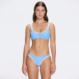 Irene Blue-White Underwired Mid Coverage Bikini Set | Moeva | Bikini Set | Each week unveils new pieces—luxury swimwear, fluid resort silhouettes, and elevated summer-to-evening essentials designed to carry you from coastal escapes to city nights.