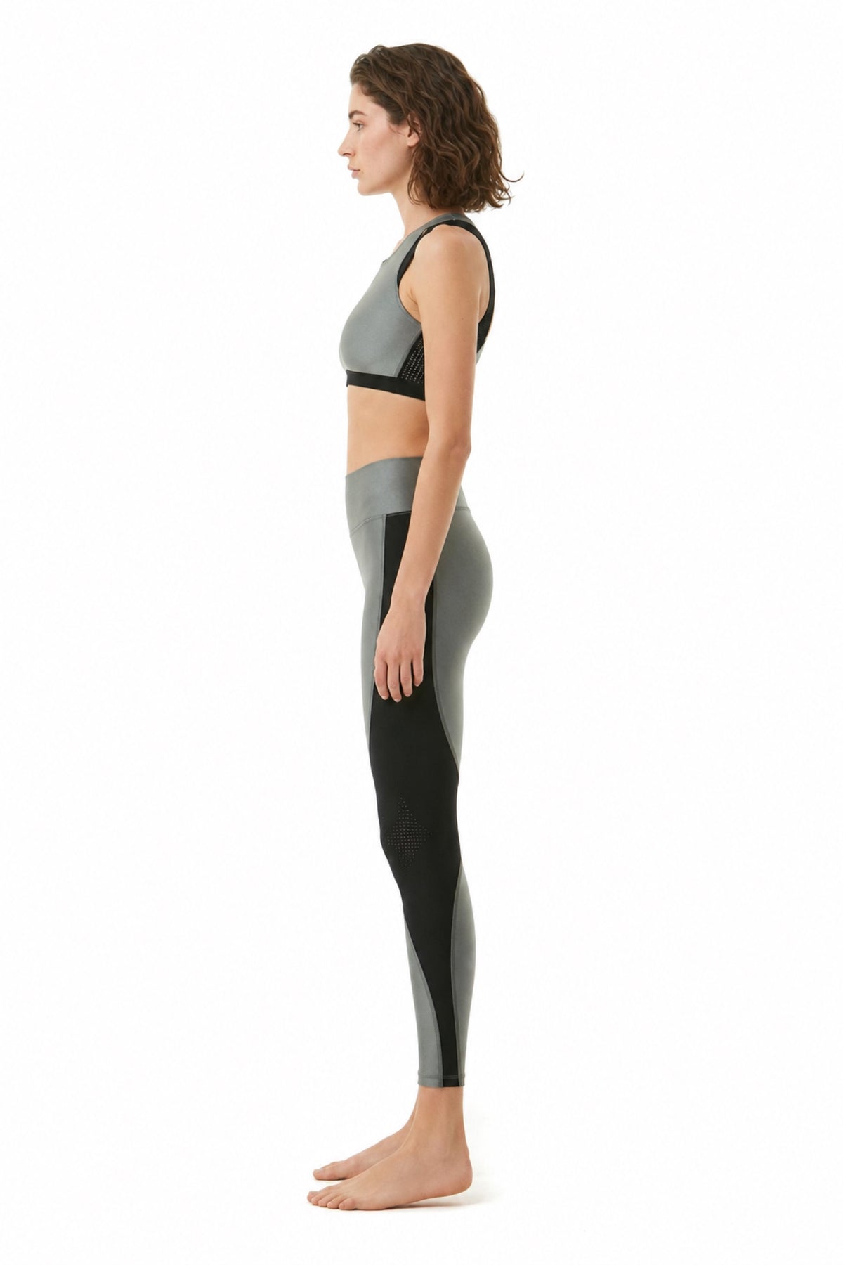 Jade Shiny Green/Black Leggings