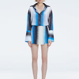 Gillian Blue Degraded Mini Skort | Moeva | Skort | Each week unveils new pieces—luxury swimwear, fluid resort silhouettes, and elevated summer-to-evening essentials designed to carry you from coastal escapes to city nights.