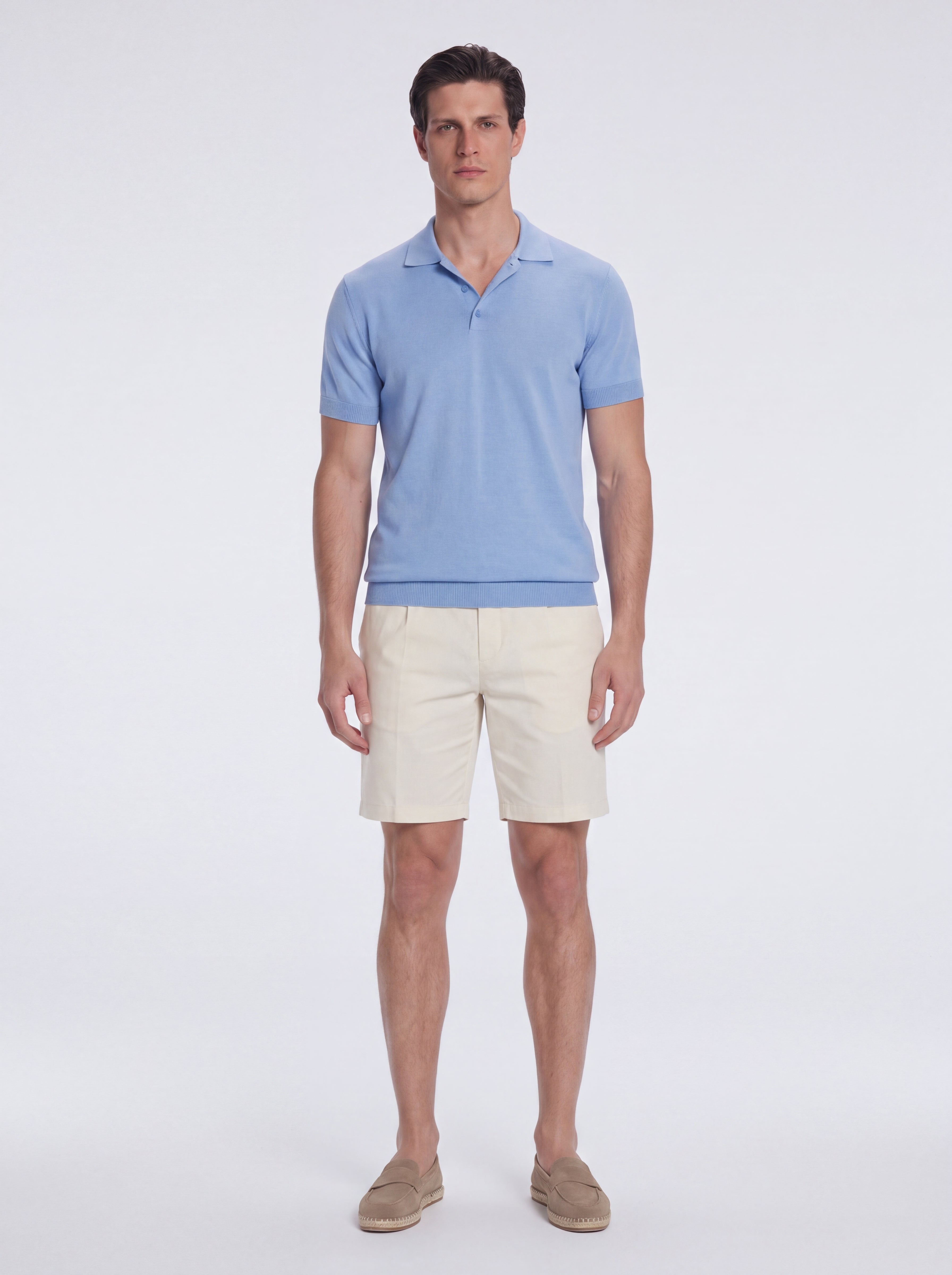 Johan Baby Blue Cotton Polo Shirt
