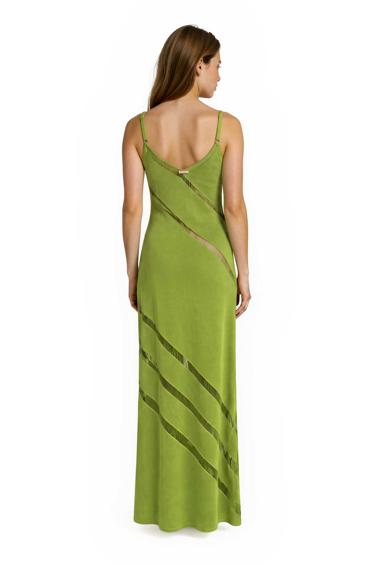 Kiria Green Sheer Panel Maxi Dress by Moeva | Dress from MOEVA's luxury swimwear and resortwear collection, perfect for beach days, resort escapes and summer styling.