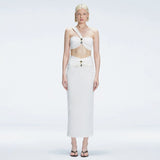 Lane White Textured One Shoulder Crop Top | Moeva | Crop Top | Each week unveils new pieces—luxury swimwear, fluid resort silhouettes, and elevated summer-to-evening essentials designed to carry you from coastal escapes to city nights.